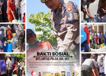 Bansos Air Bersih Ditlantas Polda Sulsel Untuk Masyarakat Terdampak Kekeringan