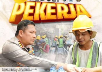 Kapolresta Malang Kota Bersama PJU dan Puluhan Pekerja Proyek Pembangunan Mapolres Makan Siang Bersama