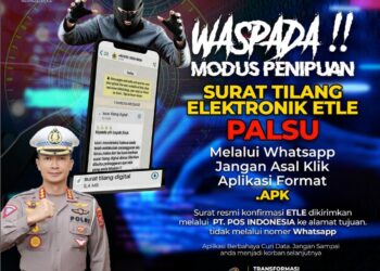 Waspada modus penipuan! Surat tilang elektronik ETLE palsu melalui whatsapp Dan APK