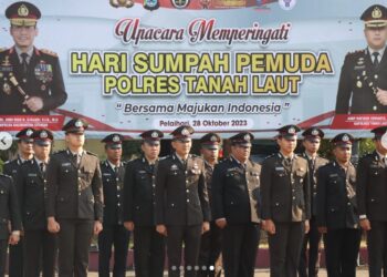 Peringati Hari Sumpah Pemuda Polres Tanah Laut Gelar Upacara Penghormatan 