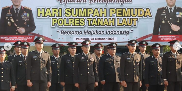 Peringati Hari Sumpah Pemuda Polres Tanah Laut Gelar Upacara Penghormatan 