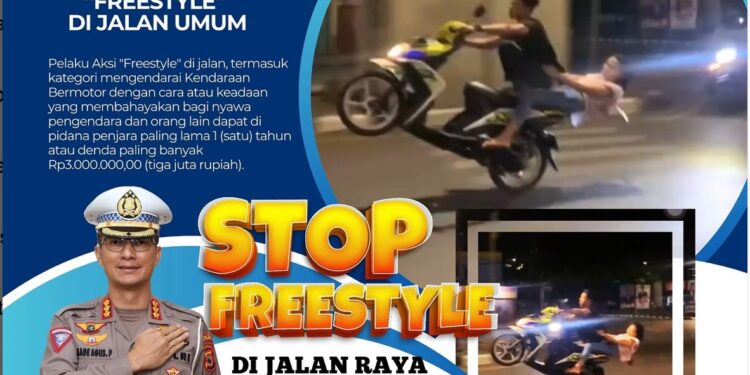 Cegah Bahaya Serius Ditlantas Polda Sulsel Dan Jajaran Tindak Tegas Aksi FREESTYLE Di Jalan Umum