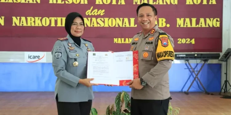 Perkuat Sinergitas, Polresta Malang Kota, BNN dan Lapas Perempuan Kelas IIA Tanda Tangani MoU