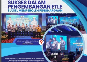 Selamat! Direktur Lalu Lintas (Dirlantas) Polda Sulawesi Selatan, Kombes Pol I Made Agus Prasatya menerima penghargaan dari Kapolri