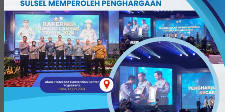 Selamat! Direktur Lalu Lintas (Dirlantas) Polda Sulawesi Selatan, Kombes Pol I Made Agus Prasatya menerima penghargaan dari Kapolri