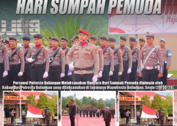 Polresta Bulungan Gelar Upacara Peringatan Hari Sumpah Pemuda ke-96, Tegaskan Semangat Persatuan dan Kemajuan Bangsa
